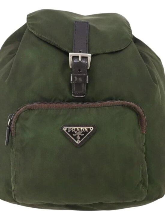 PRADA Backpack Nylon Green Silver Auth 174558 main image 9
